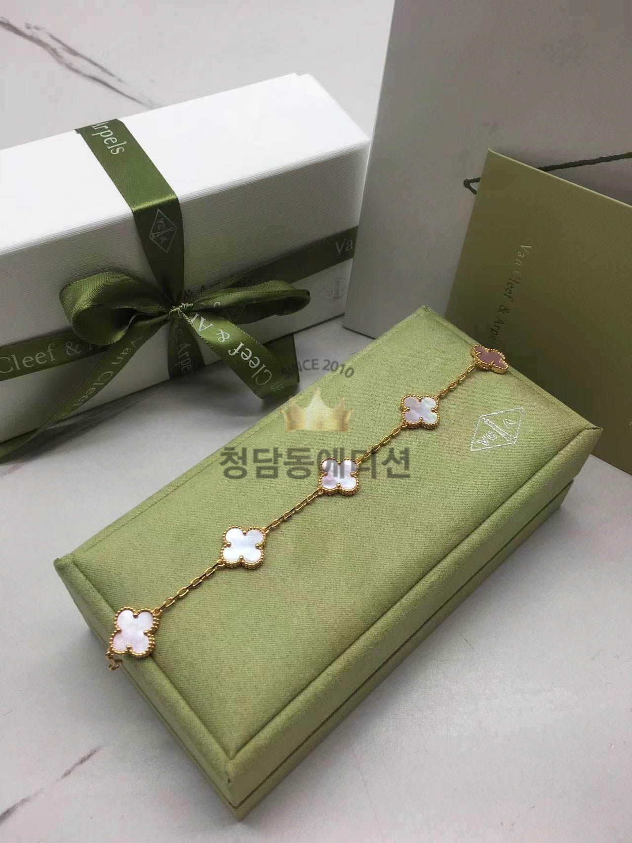 반클리프 알함브라 팔찌 (V-gold소재) (줄컬러 로즈골드)