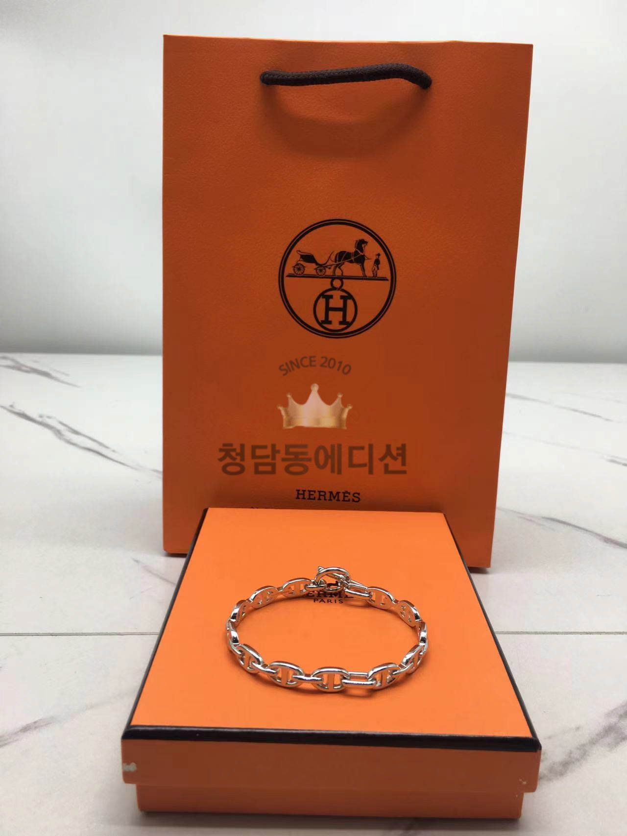 에르메스 돼지코 팔찌 (V-gold소재) (컬러 옐로우골드, 화이트골드)