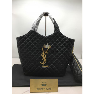 생로랑 아이케어 퀄티드 램스킨 맥시 쇼퍼백 / 클러치 포함 (하이엔드급) (upgrade ver.)