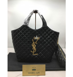 생로랑 아이케어 퀄티드 램스킨 맥시 쇼퍼백 / 클러치 포함 (하이엔드급) (upgrade ver.)