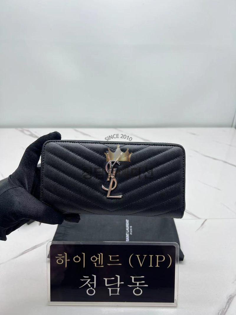생로랑 모노그램 마틀라세 지퍼 장지갑 358094