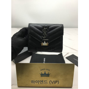 생로랑 모노그램 쉐브론 3단 반지갑 403943
