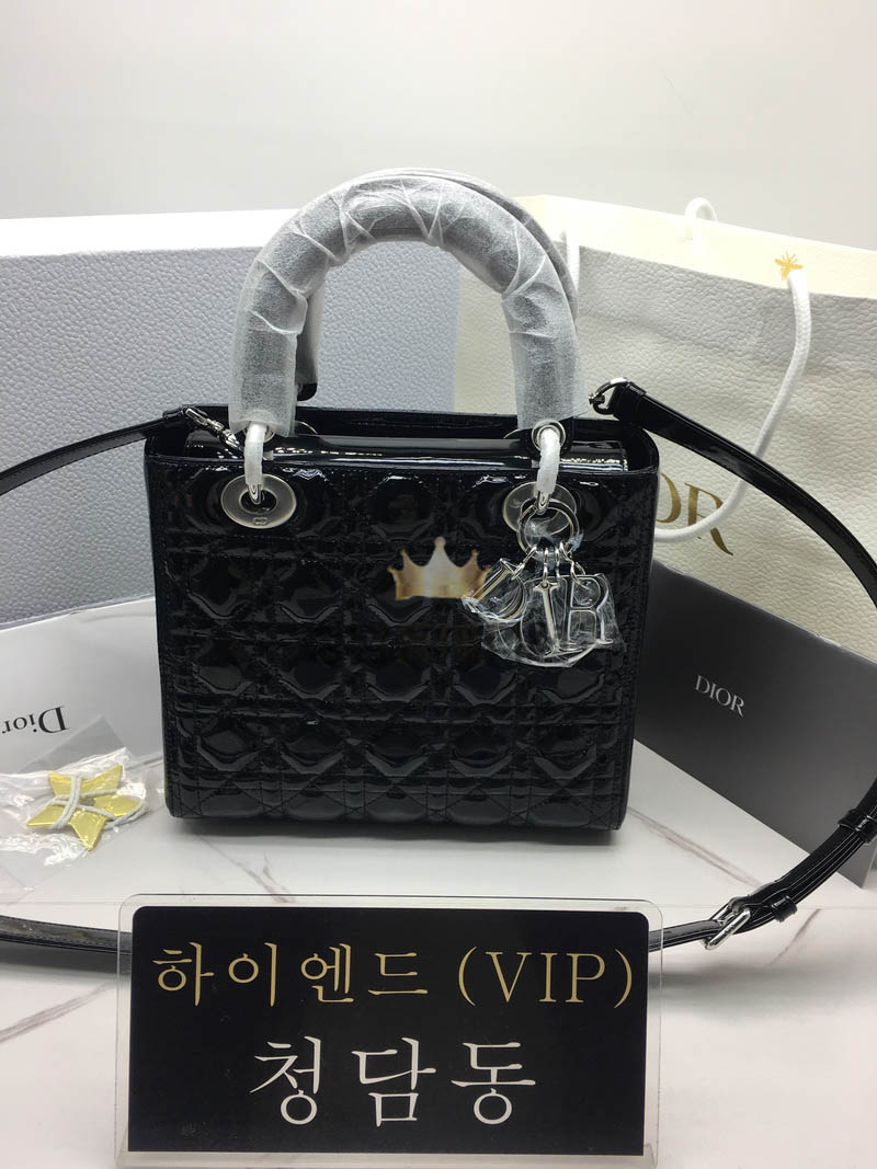 디올 레이디백 미디움 (카프스킨)