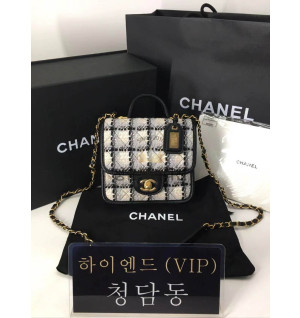 샤넬 22K 스몰 탑핸들 트위드 플랩백 (하이엔드급)