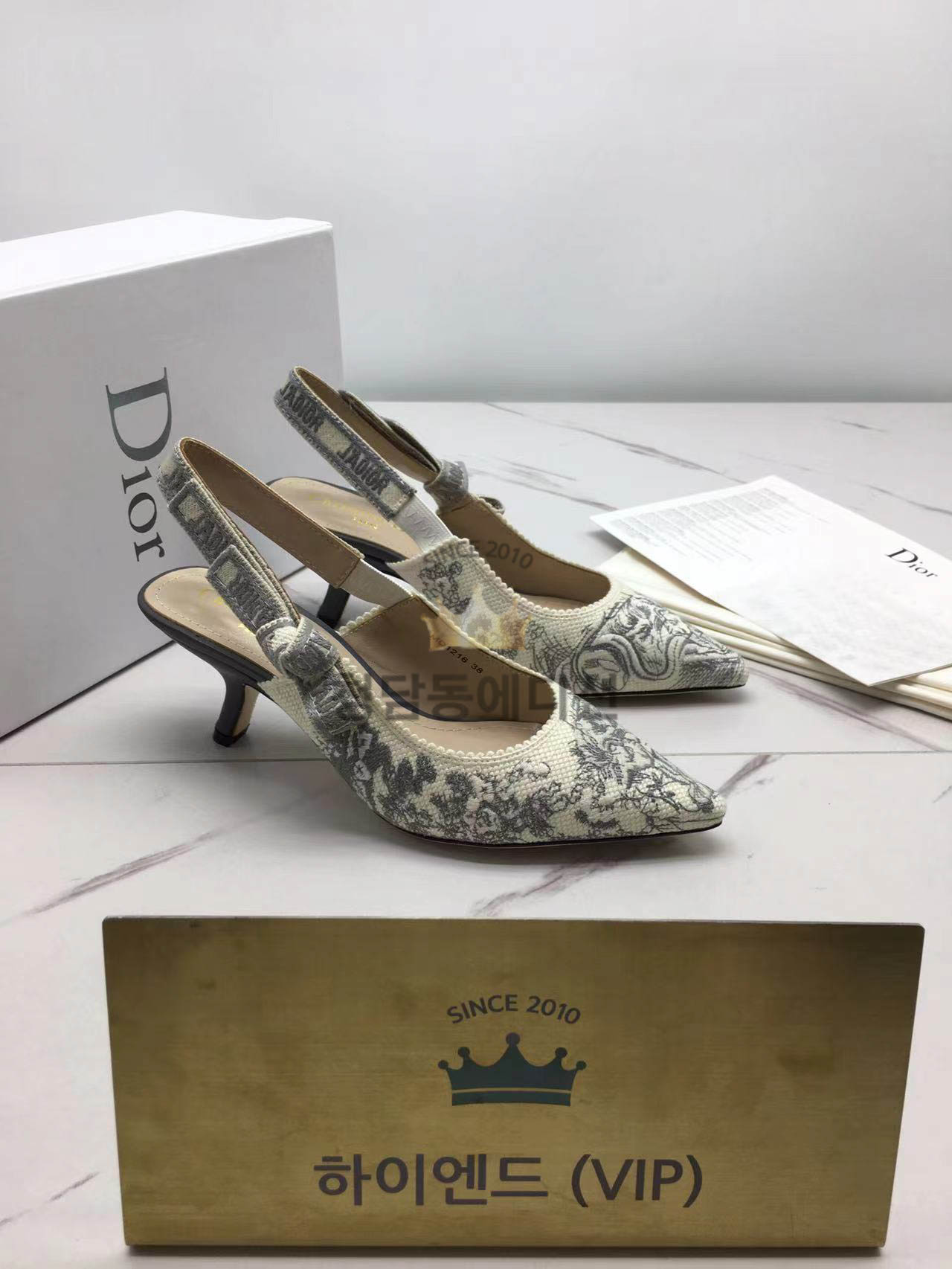 디올 j'a dior 슬링백 미들 힐