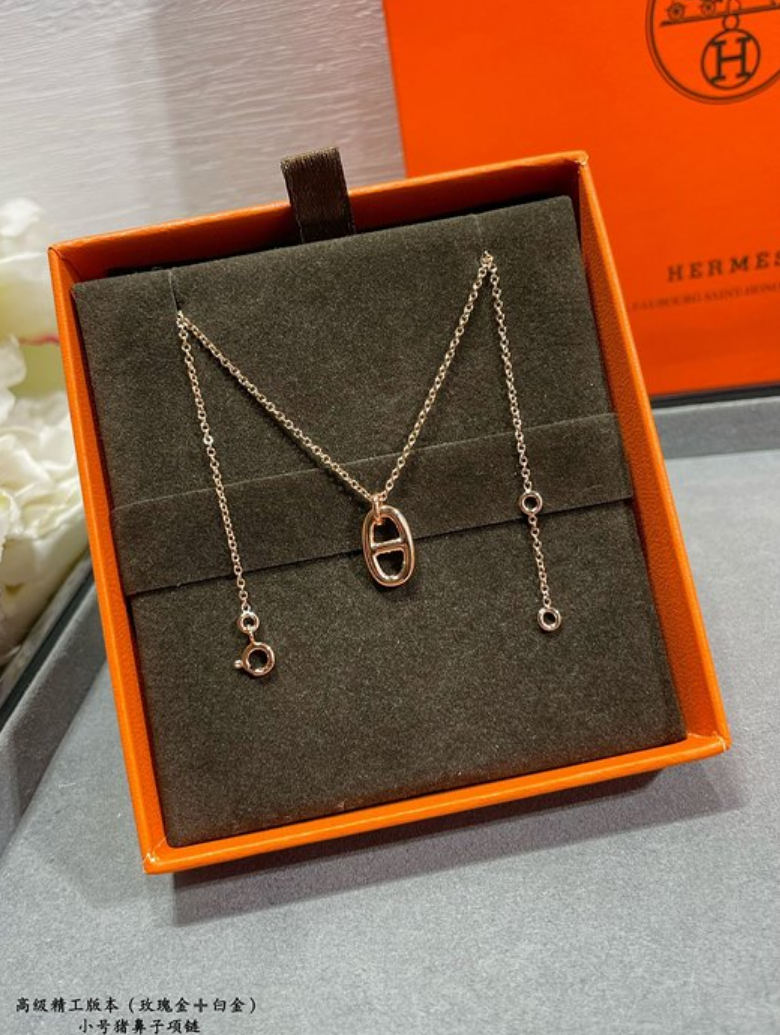 에르메스 hermes 샹달 목걸이 (V-gold소재) (골드,화이트골드 2color)