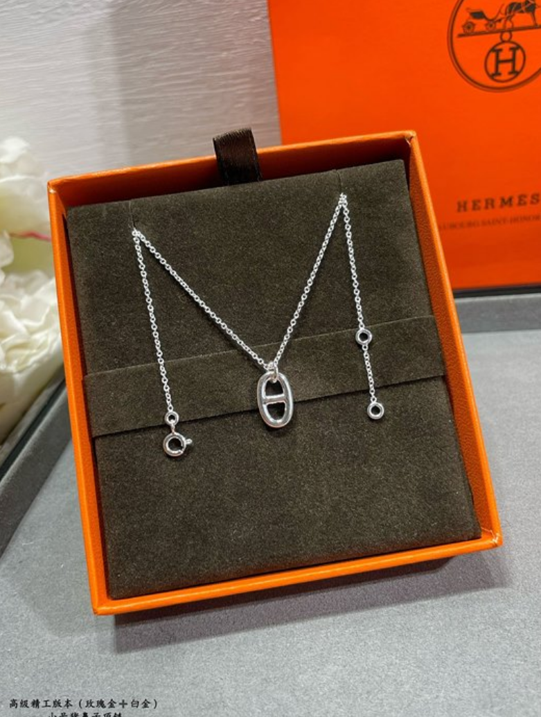 에르메스 hermes 샹달 목걸이 (V-gold소재) (골드,화이트골드 2color)