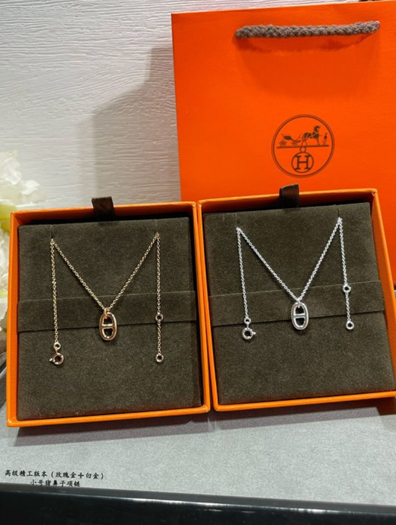 에르메스 hermes 샹달 목걸이 (V-gold소재) (골드,화이트골드 2color)