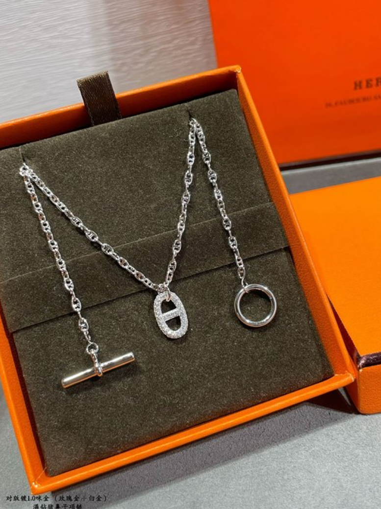 에르메스 hermes 샹달 목걸이 (V-gold소재) (컬러 골드,화이트골드)