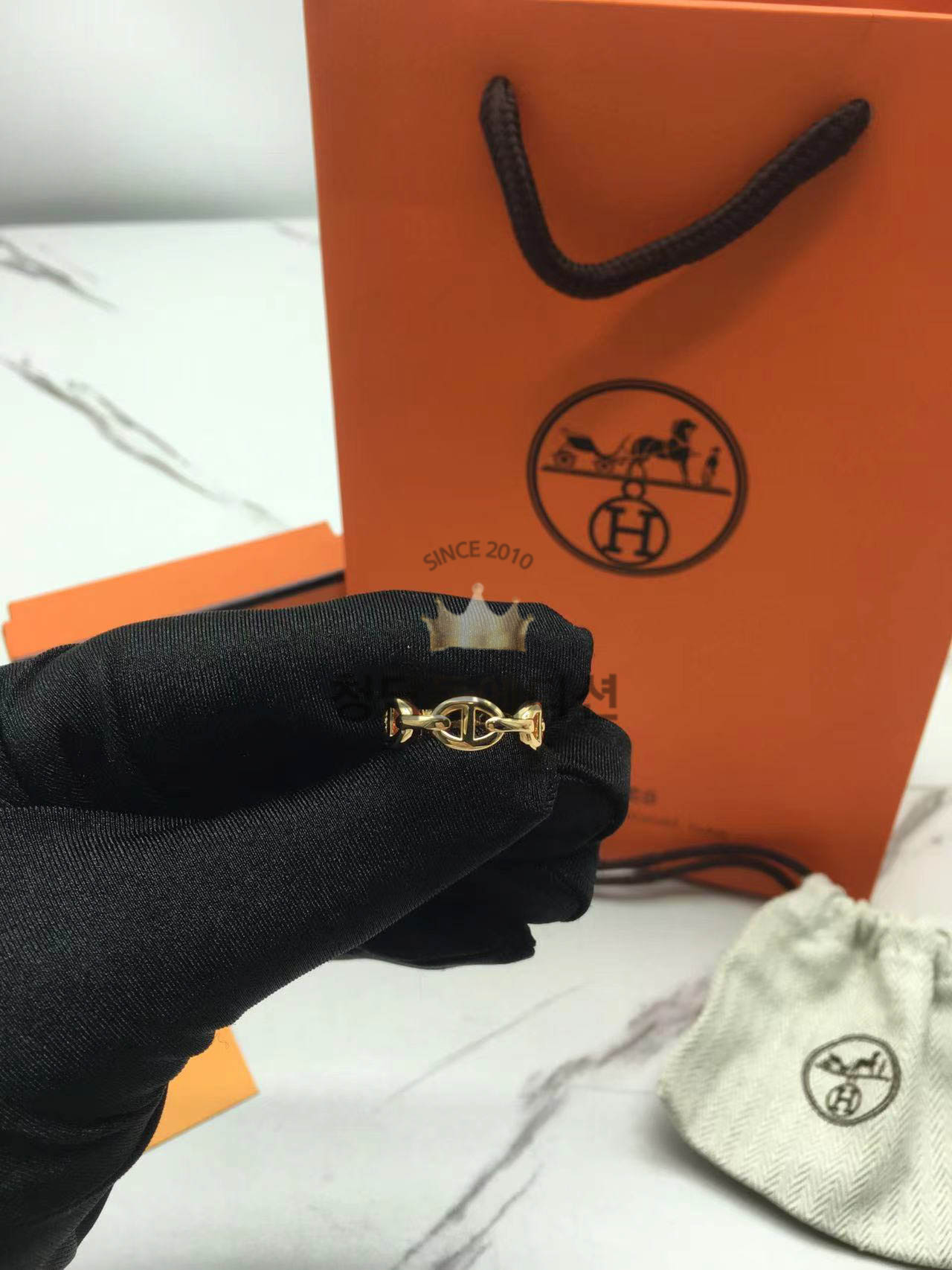 에르메스 hermes 샹달 링 (V-gold소재) (컬러 로즈골드,화이트골드)