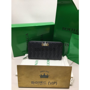보테가베네타 BV 인트레치아토 지퍼 어라운드 지갑 593217 (내부 라이트 브라운)