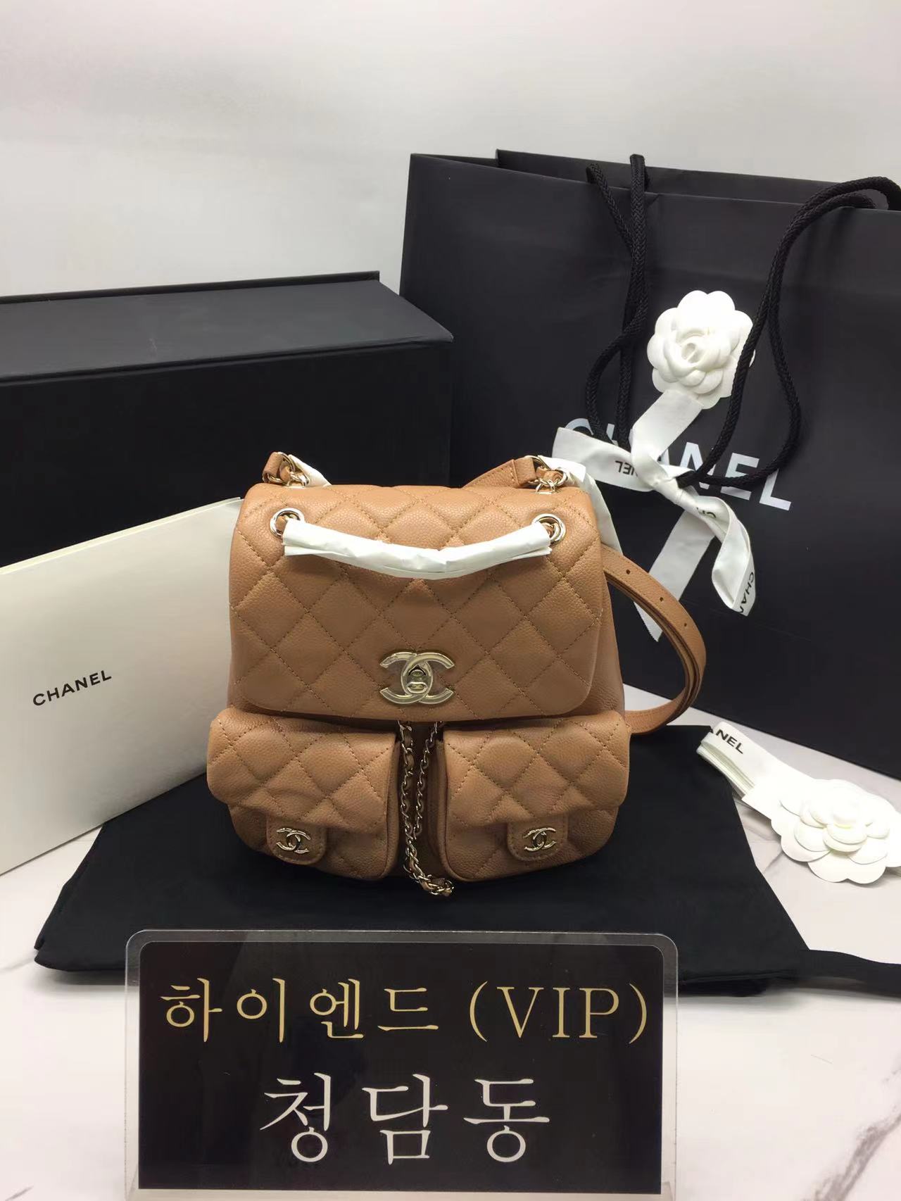샤넬 22p 듀마 백팩 투포켓 미디움 카프스킨 캐비어 (하이엔드급)