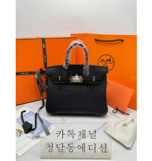 에르메스 버킨 반수공 (컬러 누아 은장)