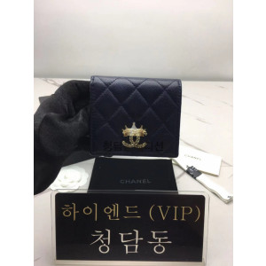 샤넬 CC로고 캐비어 퀼팅 바이폴드 반지갑 AP3185