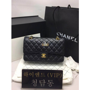샤넬 작은캐비어 클래식 백 미디움 (버클 금장)