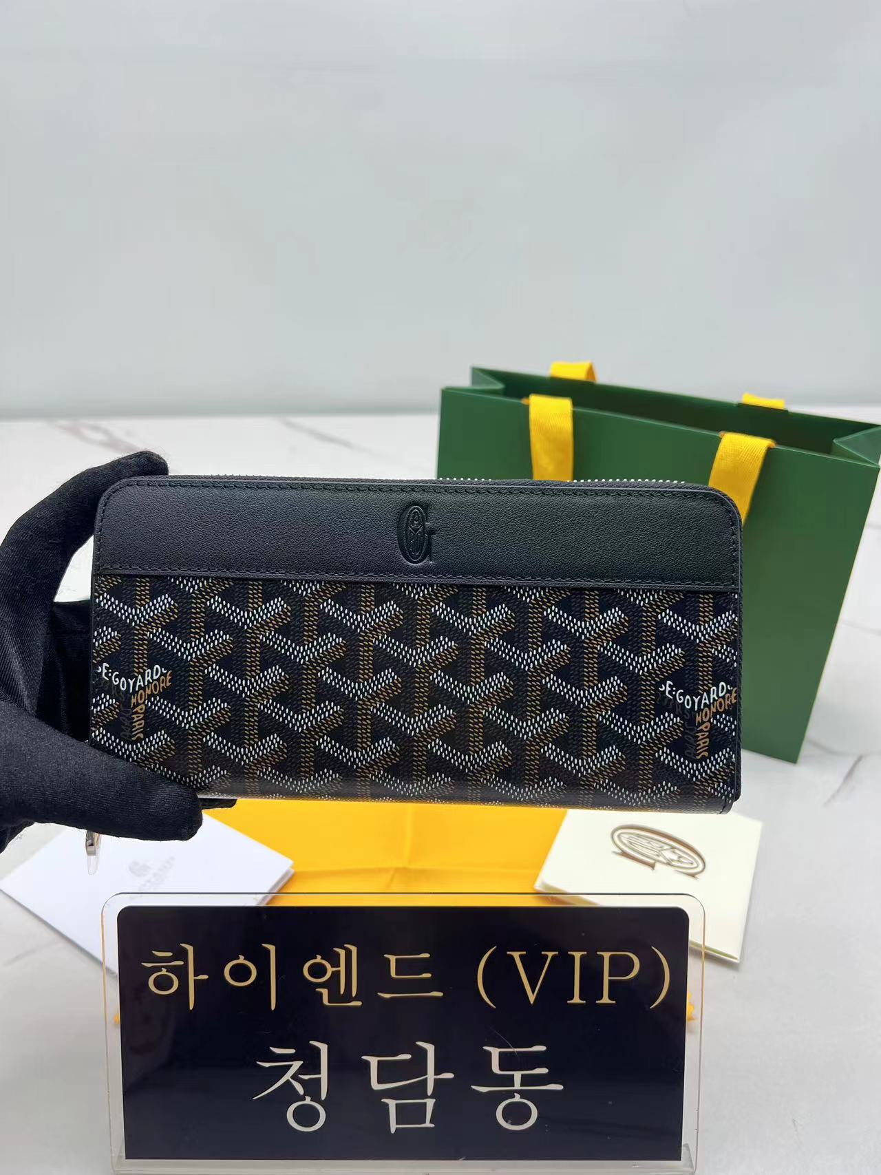 고야드 마티뇽 지퍼 어라운드 장지갑 (블랙)