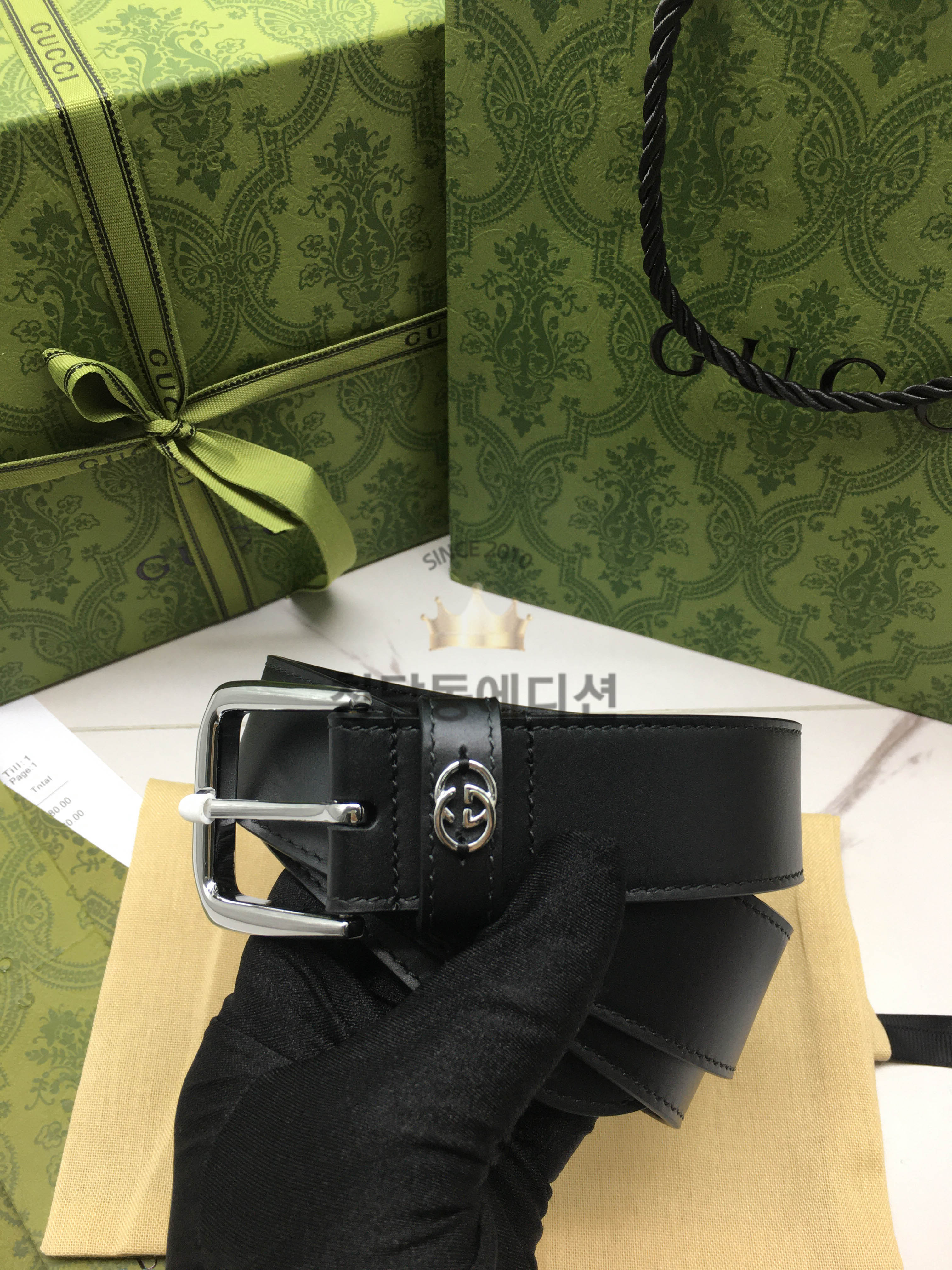 구찌 더블G 레더 벨트