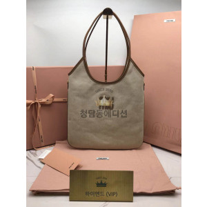 미우미우 빅백 아이비백 캔버스백 베이지