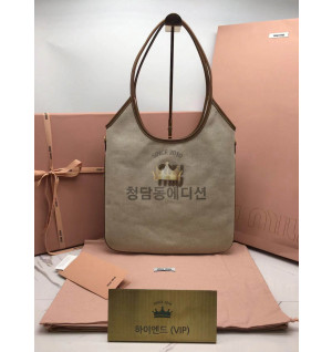 미우미우 빅백 아이비백 캔버스백 베이지