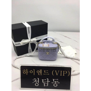 샤넬 탑핸들 클래식 정사각 베니티 퍼플 크로스백