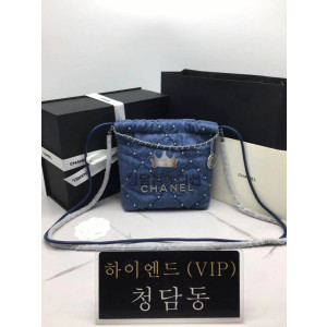 샤넬 24S 22백 미니 스터드 데님