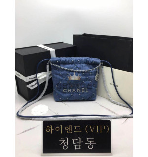 샤넬 24S 22백 미니 스터드 데님