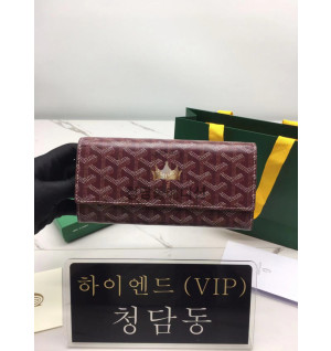 고야드 바렌 플랩 장지갑 (스트랩.ver) (컬러 퍼플버건디)