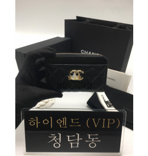 샤넬 24B CC로고 지퍼 카드홀더