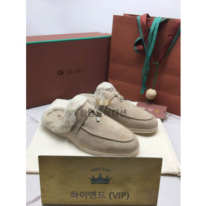 로로피아나 썸머워크 뮬 퍼 블로퍼 은장