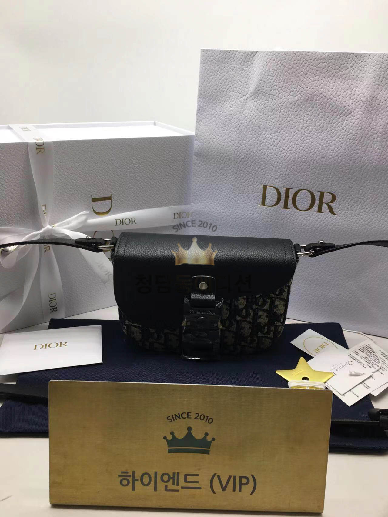 디올 새들 플랩 메신저백 19.5cm (upgrade ver.)