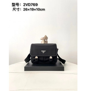 프라다 리나일론 및 사피아노 가죽 숄더백 2vd769