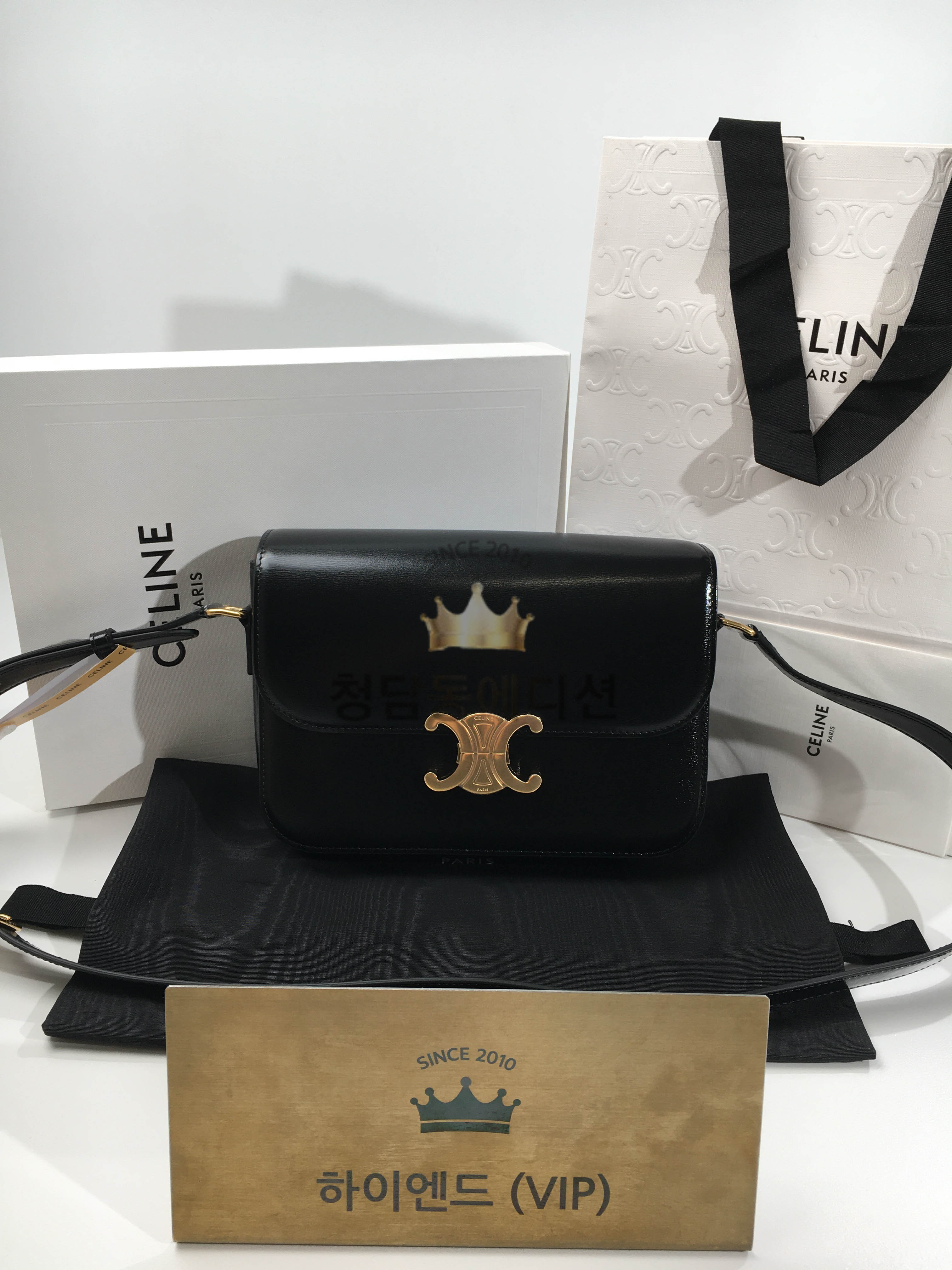 셀린느 트리오페 숄더백 25SS 샤이니 카프스킨 틴 / 미디움 (내부 리뉴얼.ver)