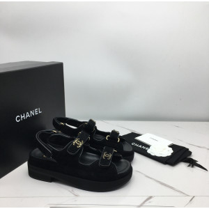 Ok(1687849607) 샤넬 23p 스웨이드 19 벨크로 샌들 미들굽 230사이즈