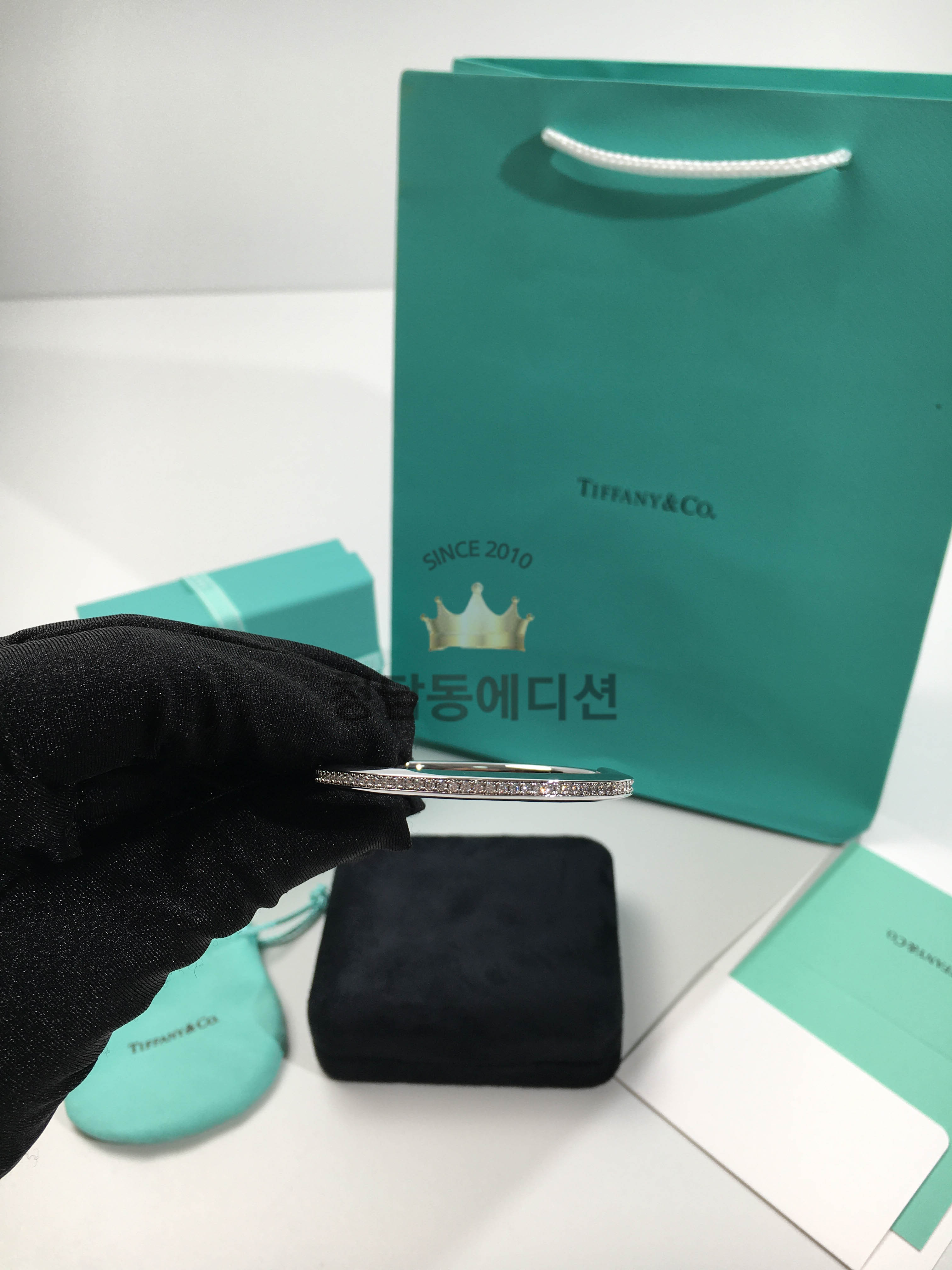 티파니 락 팔찌 17cm (컬러 옐로우골드, 화이트골드)