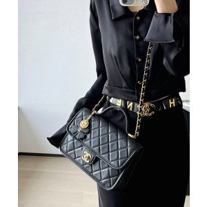 ​샤넬 25B 클로버 참 탑핸들 플랩백