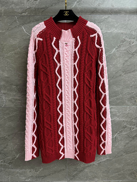 샤넬 꽈배기 니트 원피스