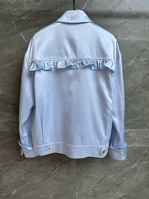 샤넬 하트 로고 프릴 블라우스