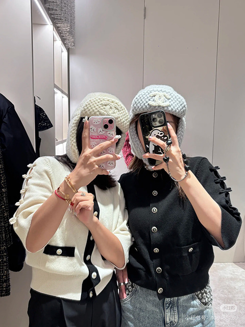 샤넬 리본 슬리브 배색 반팔 가디건 (3COLOR)