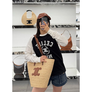 셀린느 트리옴프 로고 래글런 맨투맨 (컬러 그레이, 블랙)