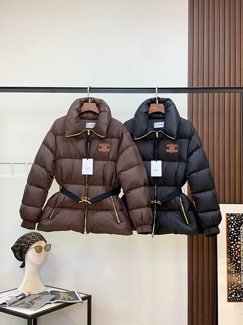 셀린느 트리옴프 벨트 다운 패딩 자켓 (컬러 브라운, 블랙)