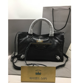 발렌시아가 르 시티 미디움 백 블랙 (금장)