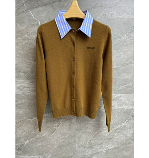 미우미우 셔츠 카라 니트 가디건