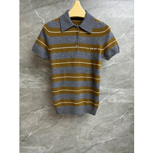 미우미우 스트라이프 니트 폴로