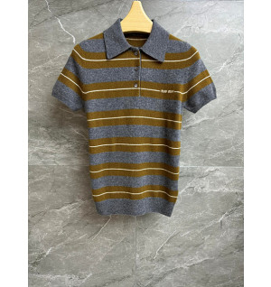 미우미우 스트라이프 니트 폴로