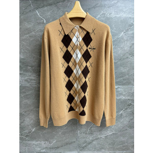 미우미우 아가일 니트 폴로