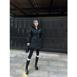 프라다 벨티드 롱 다운 자켓