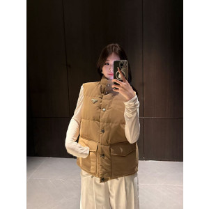 프라다 리나일론 패딩 베스트 (컬러 블랙, 카멜)