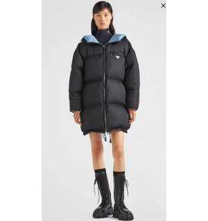 프라다 벨트 다운 롱 자켓 (컬러 브라운, 블랙)