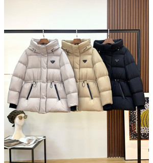 프라다 허리 스트링 다운 자켓 (3COLOR)