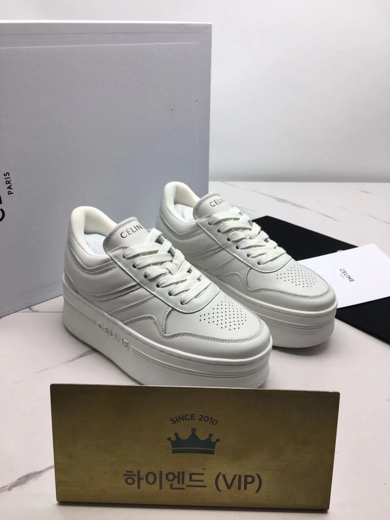 Ok(1701770741) 셀린느 웨지 아웃솔 블록 스니커즈 사이즈:235/37